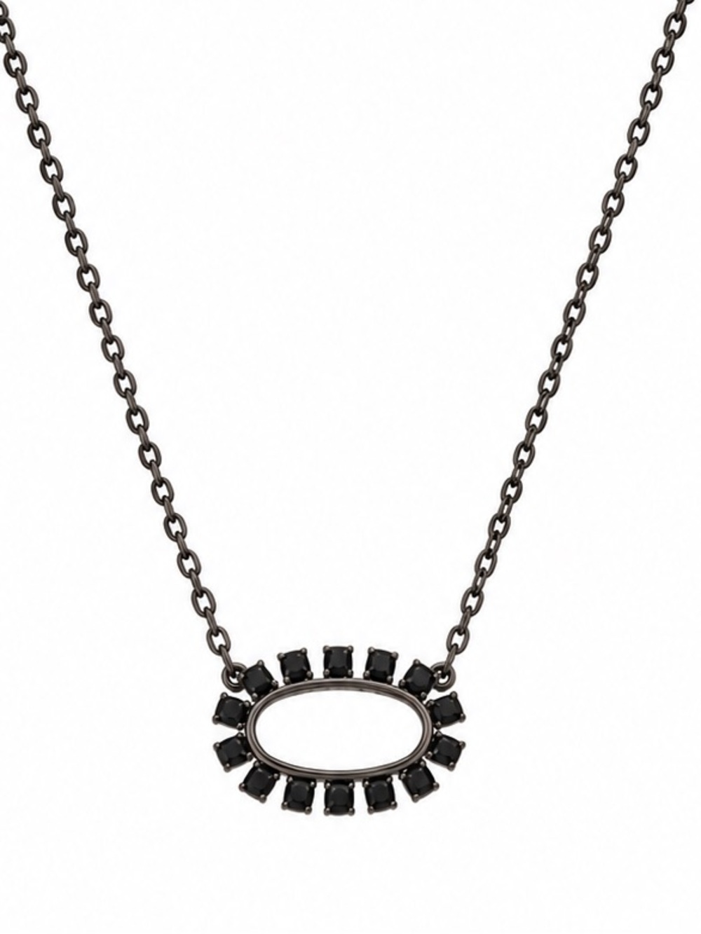 Kendra Scott Elisa Open Frame Necklace in Gold & Black Spinel